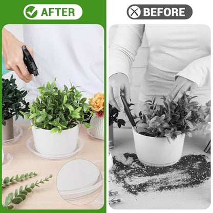 GREANER Plant Saucers for Indoors, 30 Packs Durable Plastic Plant Trays for Pots, Clear Plastic Flower Plant Pot Saucer for Indoor Outdoor Garden（4 Inch - size: 4 Inch