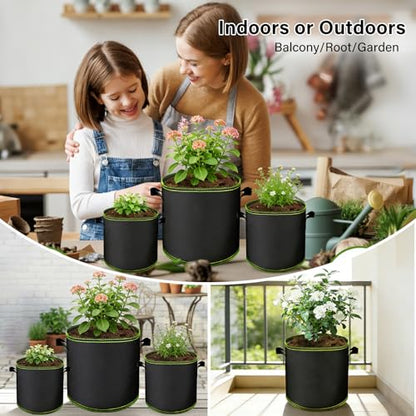 Plant Grow Bags 2-Pack 3 Gallon - Heavy Duty 300G Thickened Nonwoven Fabric Pots with Handles for Growing Potatoes, Tomatoes & Vegetables - size: 3 Gallon