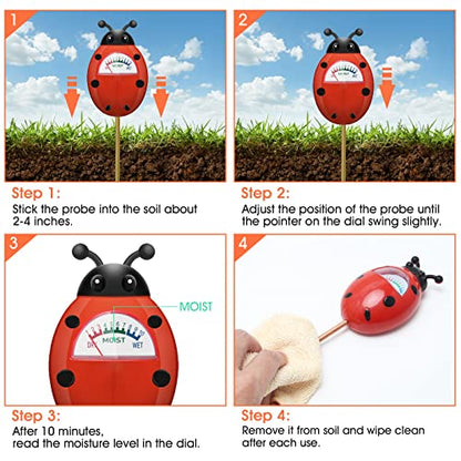 UNIWA Soil Moisture Meter, Plant Moisture Meter, Gardening Tool Kits for Plant Care - color: Red 2Pack