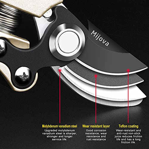 Professional Pruning Shears, Heavy Duty Garden Scissors & Flower Trimmers - color: Purple