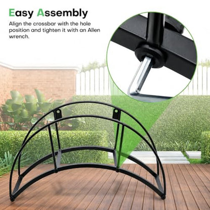 Heavy Duty Metal Garden Hose Holder Wall Mount – Outdoor Hose Hanger, Water Hose Holder, Garden Hose Rack, Beam Hose Rack, Extension Cord Holder Wall Mount (BLACK) - size: 8.27in