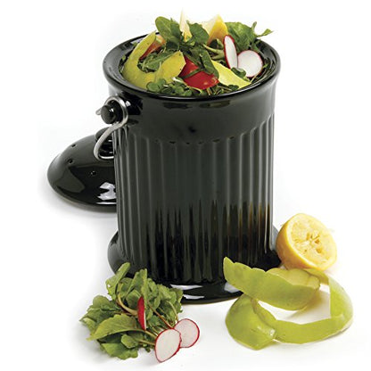 Norpro Ceramic Compost Keeper, Black (93EB) - color: Black