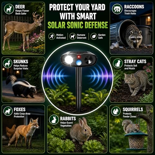 2026 Solar Ultrasonic Animal Repellent Sonic Fortress Pro Deer Repellent
