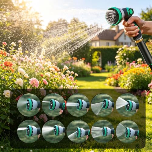 Garden Hose 25FT Lightweight Kink-Free Thick Grip Outdoor (Green) - color: Green