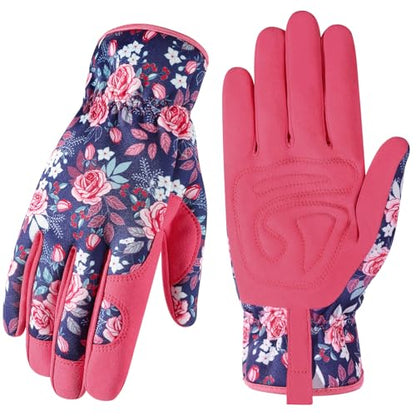 Gardening Gloves,Garden Gloves for Women Firm Grip Breathable Thorn Proof - color: Red