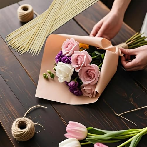 125 Pack 17.5'' Natural Bamboo Plant Stakes, Wood Plant Supports, Wood Garden Sticks for Plants Tomato Floral Potted, Wooden Sign Posting Garden Sticks – More Sizes 17.5"/24"/30"/36" - size: 17.5in - Bamboo