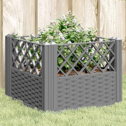 Modular Garden Planter Light Gray 17.1x17.1x17.1 Inches PP - color: Light Gray