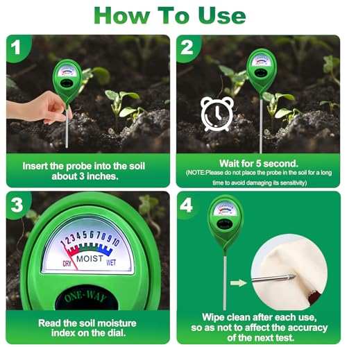 Soil Moisture Meter, Hygrometer Soil Tester for Plants, Moisture Sensor, Soil Moisture Sensor Without Battery, Ideal Garden Tool for Lawn, Indoor and Outdoor Use (4)