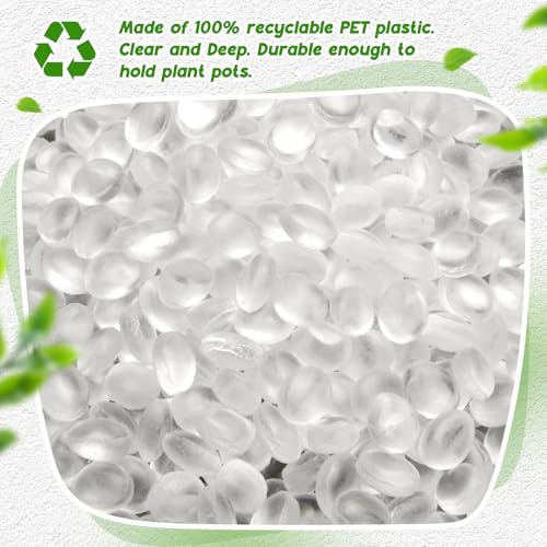 Hoolerry 15 Pcs Plastic Plant Saucer Clear Deep Tray, 10, 12, 14 Inch - size: 10, 12, 14 Inch
