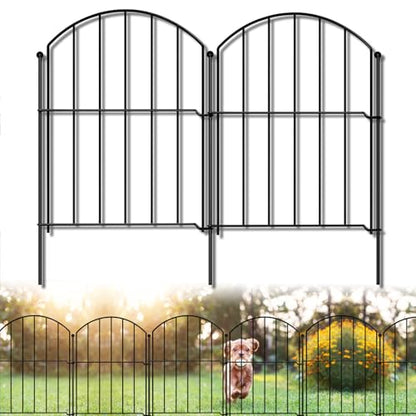 GOTGELIF Decorative Garden Fence 25 Panels, 17''(H) x26.7FT(L) Arched No Dig Animal Barrier with 26 Rustproof Stakes - Metal Dog Fence for Small Pets, Yard & Patio Border, Easy Install & Sturdy Design - size: 17" X 26.7FT