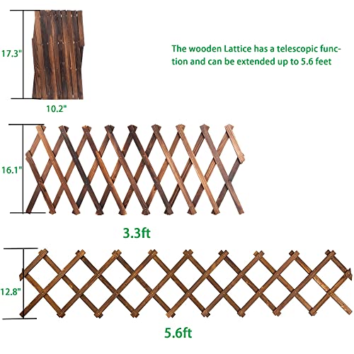 Avalution Extensible Natural Garden Wooden Fence Lattice, 75"x11.8", 2Pack - color: 2 Pack, size: 6.3 x 1.0 ft