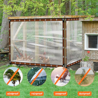 6.6x13FT Heavy Duty Clear Waterproof Tarp,Outdoor Garden Rainproof Covering - size: 6.6 x 13 FT