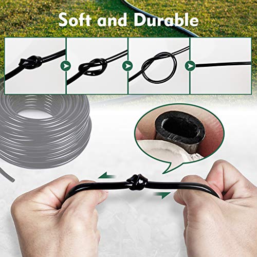 Bonviee 50FT 1/4” Drip Irrigation Tubing, 0.17” ID x 0.25” OD, Black - size: 50FT