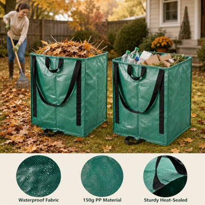 2Pack 48-Gallon Reusable Yard Waste Bags,Leaf Collector Bags with Handles