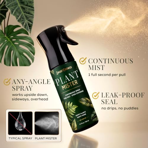 Plant Mister Spray Bottle for Indoor Plants With Plant Care Guide - color: Dark Green Tropical