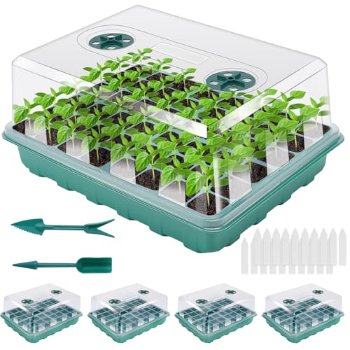 192 Cell Seed Starter Tray, Seed Starter Kit with Adjustable Humidity Dome, Seed Starting Trays Plant Starter Kit for Seeds Growing Starting, Indoor Gardening, Greenhouse - color: No Grow Light