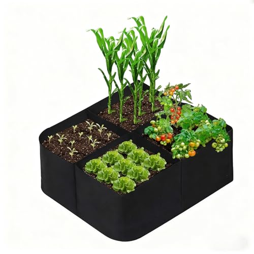 2x2 Ft Fabric Raised Garden Bed with 4 Grids - Perfect for Tomato and Potato Grow Bags, Outdoor Indoor Vegetable Garden Clearance Grow A Garden Solution