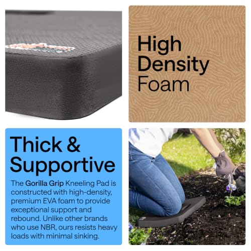 GORILLA GRIP® Extra Thick Foam Kneeling Pad for Gardening, 17.5x11 Charcoal - color: Charcoal