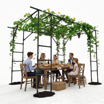 Garvee Large Grape Vine & Cucumber Trellis, 132 inches Garden Arch Trellis - size: 11 x 7.7 x 7.5 Ft T-Insert-Fit