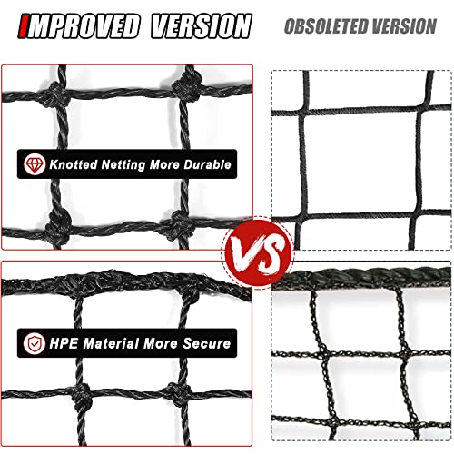 Baseball Softball Backstop Nets, Heavy Duty Sports Netting - size: 15x40 FT