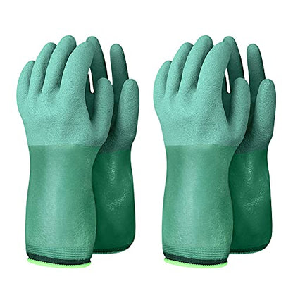2 Pairs Women and Mens Rubber Coated Yard & Gardening Work Gloves for Gardening, Fishing, Clamming, Restoration Work - size: Small