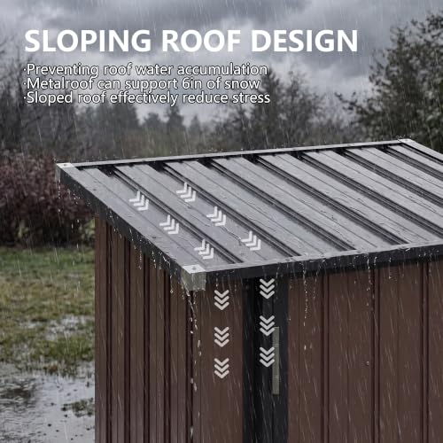Aoxun 3'x2.9' Metal Storage Shed,Outdoor Cabinet Sheds with Lockable Doors - size: 3x2.9 FT