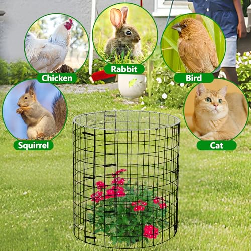 Adnee 8 Pack Wire Plant Protector with Cover-12" x 11" Detachable Plant Protector Metal Plant Cages-Garden Plant Cages for Flower Vegetable to Keep Animals Out - color: 8 Pack 12x11 Inch