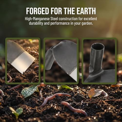 BESPORTBLE Heavy Duty Garden Hoe Tool for Weeding and Soil Loosening Solid Steel Construction Compact 7.28 Inch Hand Hoe for Backyard Gardening and Agricultural Use - size: 18.50X18.50X11.50CM