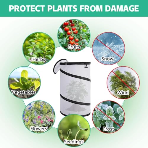 3 Pcs Pop Up Winter Frost Plant Cover, Garden Plants Freeze Protection Tent - color: White-3pcs