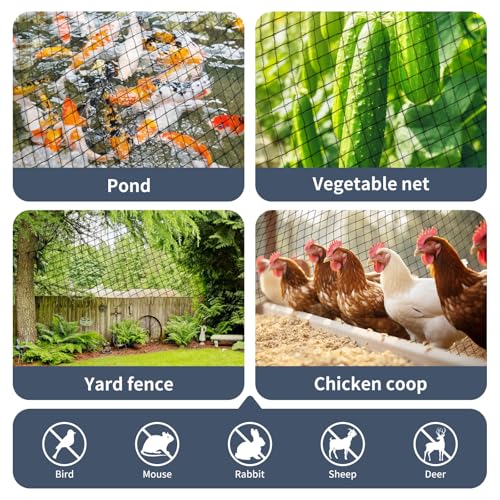 Garden Netting,7.5ft x 65ft Black Bird Netting Heavy Duty,Rabbit,Squirrels,Anti Birds,Larger Bees,Deer,Chicken,Cardinals，Animal Fencing for Fruit Tree & Vegetable Garden - size: 7.5ft x 65ft