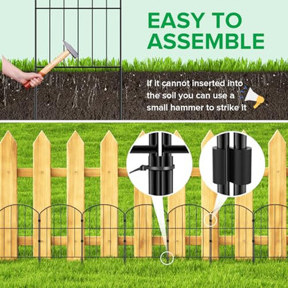 VANCASTLE Decorative Garden Fence Outdoor, 20ft (L) x 24in (H), 19 Panels - style: Design Classic- 19P
