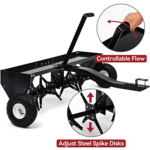 YITAMOTOR 48" Tow Behind Lawn Aerator, 32 Steel Tines Rolling Lawn Aerator