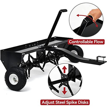 YITAMOTOR 48" Tow Behind Lawn Aerator, 32 Steel Tines Rolling Lawn Aerator