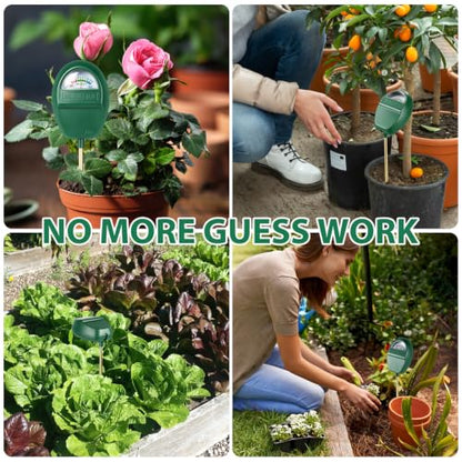 Censinda Soil Moisture Meter, Adjustable Viewing Angles，7" Deep Probe Soil Hygrometer for Plants, No Battery Soil Hygrometer for Indoor Outdoor Garden Potted Plants