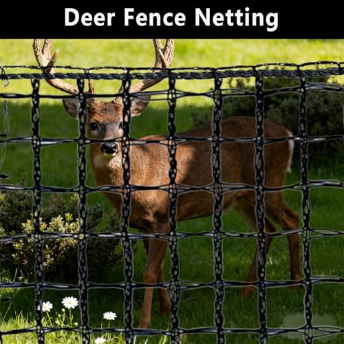 POYEE Deer Fence Netting 4x100ft Plastic Mesh Netting for Garden Protection - color: Black, size: 4x100ft