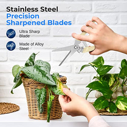SereneLife Gardening Hand Pruner, Pruning Shear with Straight Stainless Precision-Sharpened Steel Blades, Soft and Comfortable Grip Avoid Hand Fatigue, Secure And Easy To Lock