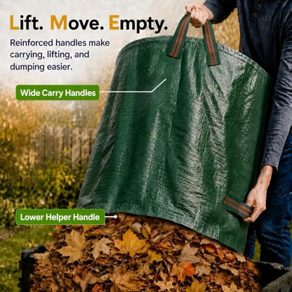 150 Gal Oversized Reusable Yard Waste Bags, 2-Pack, Leaf and Lawn Cleanup - size: 150 Gal