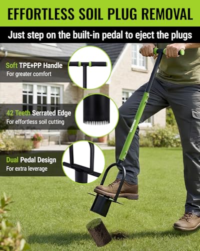 WORKPRO 36" Bulb Planter Tool, Long Handle Sod Plugger Grass Plugger Tool