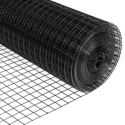 24'' x100' 1inch Hardware Cloth16 Gauge Black Vinyl Coated Welded Fence Mesh for Home and Garden Fence and Home Improvement Project (24'' x 100') - size: 24inchx100ft
