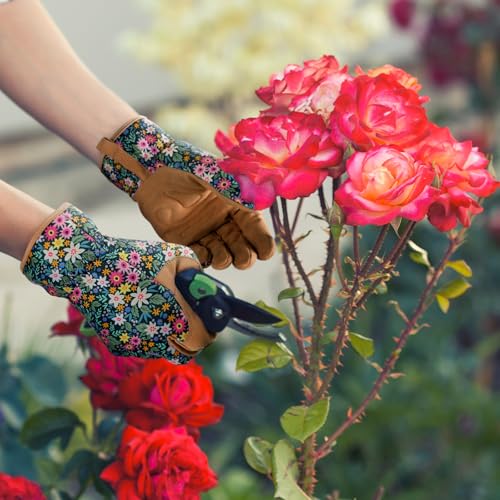 Gardening Gloves,Garden Gloves for Women Firm Grip Breathable Thorn Proof - color: Multicolor