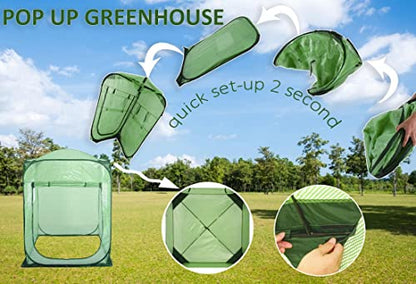 Porayhut Pop Up Greenhouse Tent,Portable X-Large Walk-in Flower House ,Indoor Outdoor Gardening Plant Sunshine Room with PE Mesh Cloth Cover for Protecting Plant from Cold Frost & Birds - style: 52'' Tall Flower House Tent