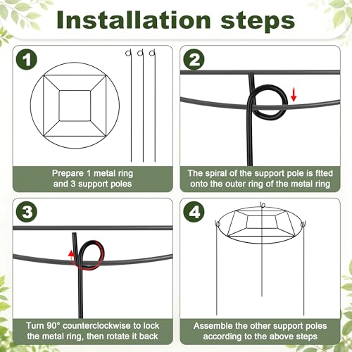 8 Pack Peony Cages and Supports with 100 Cable Ties and a Pair of Scissors