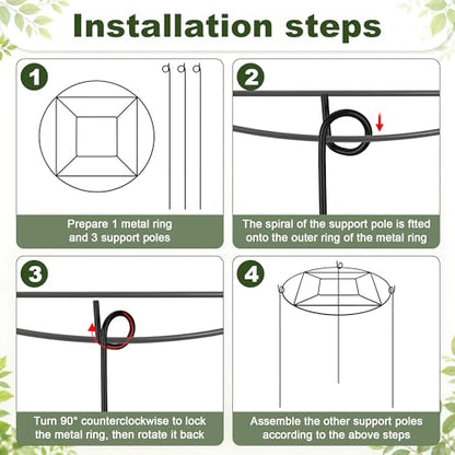8 Pack Peony Cages and Supports with 100 Cable Ties and a Pair of Scissors