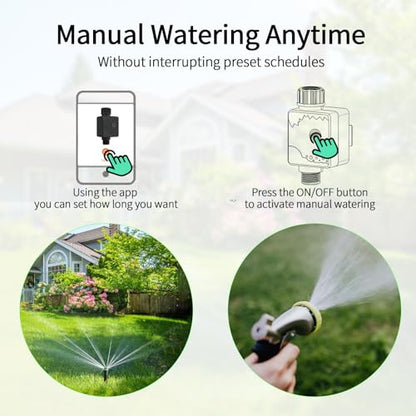 WiFi Water Timer for Garden Hose, Sprinkler Timer with 1 Outlet for Lawns and Yard, Rain Delay/Remote/Manual/Automatic Drip Irrigation System Programmable Faucet - size: 1-1 Zone Smart