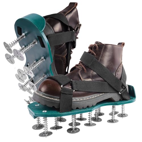 POKSAUAE Adjustable Spiked Lawn Aerator Shoes - Deep Soil Aeration Tool with Breathable Design, Fits 5-12 to Protect Lawn & Boost Soil Health