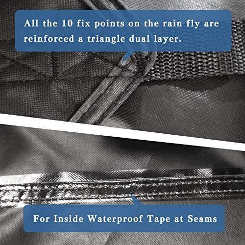 7x12ft Black Tarp Heavy Duty Waterproof, Oxford Fabric Cover 20mil - size: 7x12ft