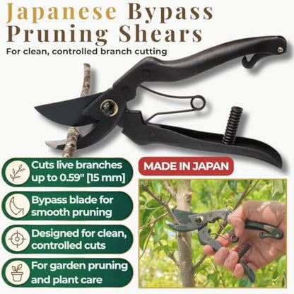Wablade Japanese Pruning Shears, Bypass Garden Pruner 7.9", Made in Japan - style: Cusion-Spring Model