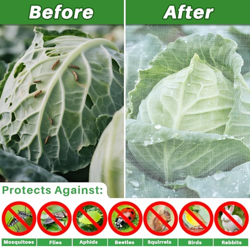 RAINFLOW Garden Insect Netting Pest Barrier - Mesh Netting for Raised Beds