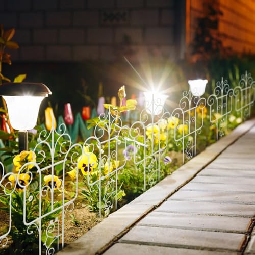 Decorative Garden Fence 10Pcs, Plastic Picket Edging - color: White-10pcs