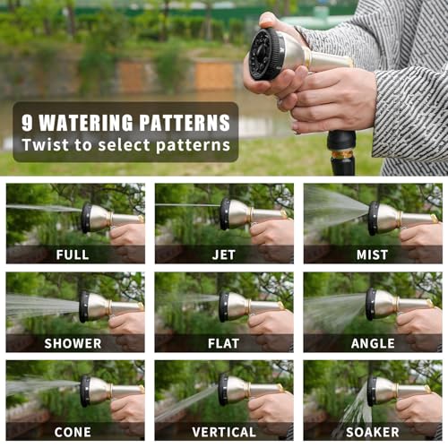 Besiter Garden Hose Nozzle Sprayer, Heavy Duty Metal Water Hose Nozzle - color: Black